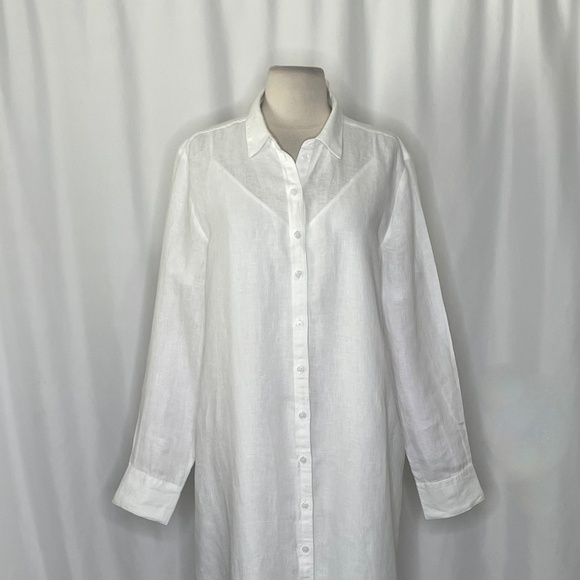 NWT!! J. CREW Tunic Shirtdress Linen Solid White Dress Shirt Dress Medium - Picture 4 of 16